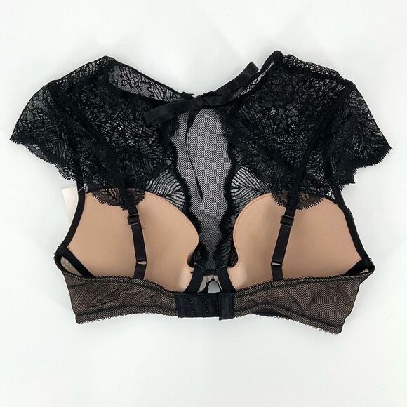 B. Tempt'd By Wacoal After Hours Bralette Bra Underwire Padded Medium Black NWT - Picture 2 of 10